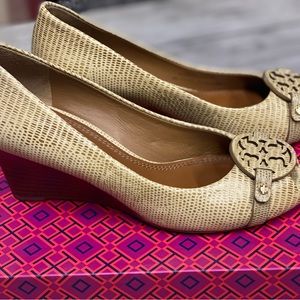 Tory Burch Peep Toe Wedges size 6